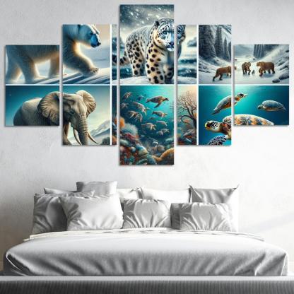 Silent Stories The Plight Of Endangered Species Multi-panel Paintings