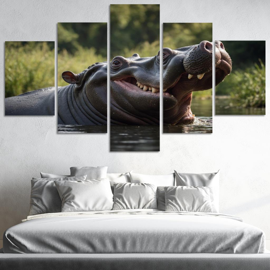 The Imposing Hippopotamus The River Giant Framed Paintings
