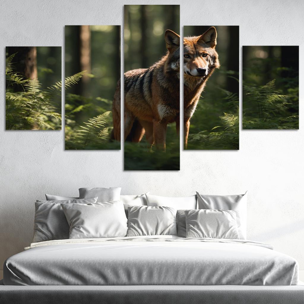 The Enigmatic Red Wolf In The Eastern Forests Framed Paintings