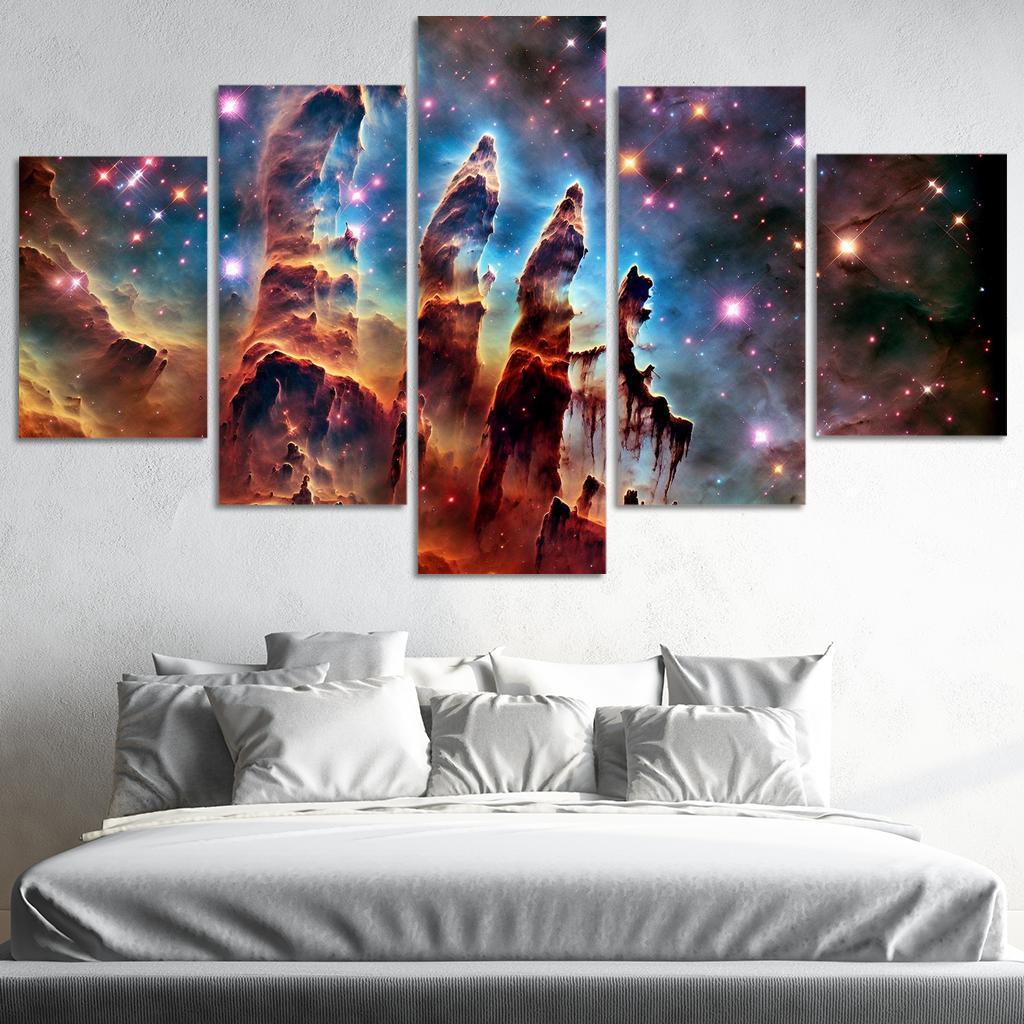 The Majestic Pillars of Creation 5 Piece HD Canvas Wall Art-Original Frame