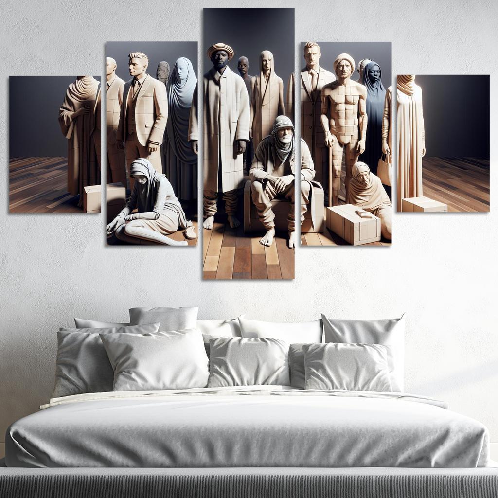 Empathy In Action Addressing Homelessness Through Art Multi-panel Paintings