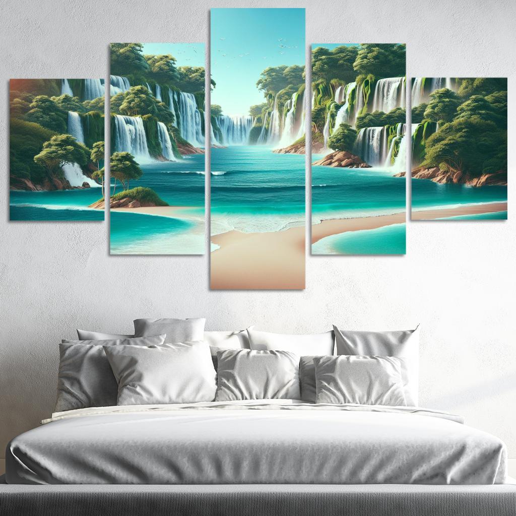 Secret Waterfalls Beach A Hidden Oasis Canvas Paintings Frame