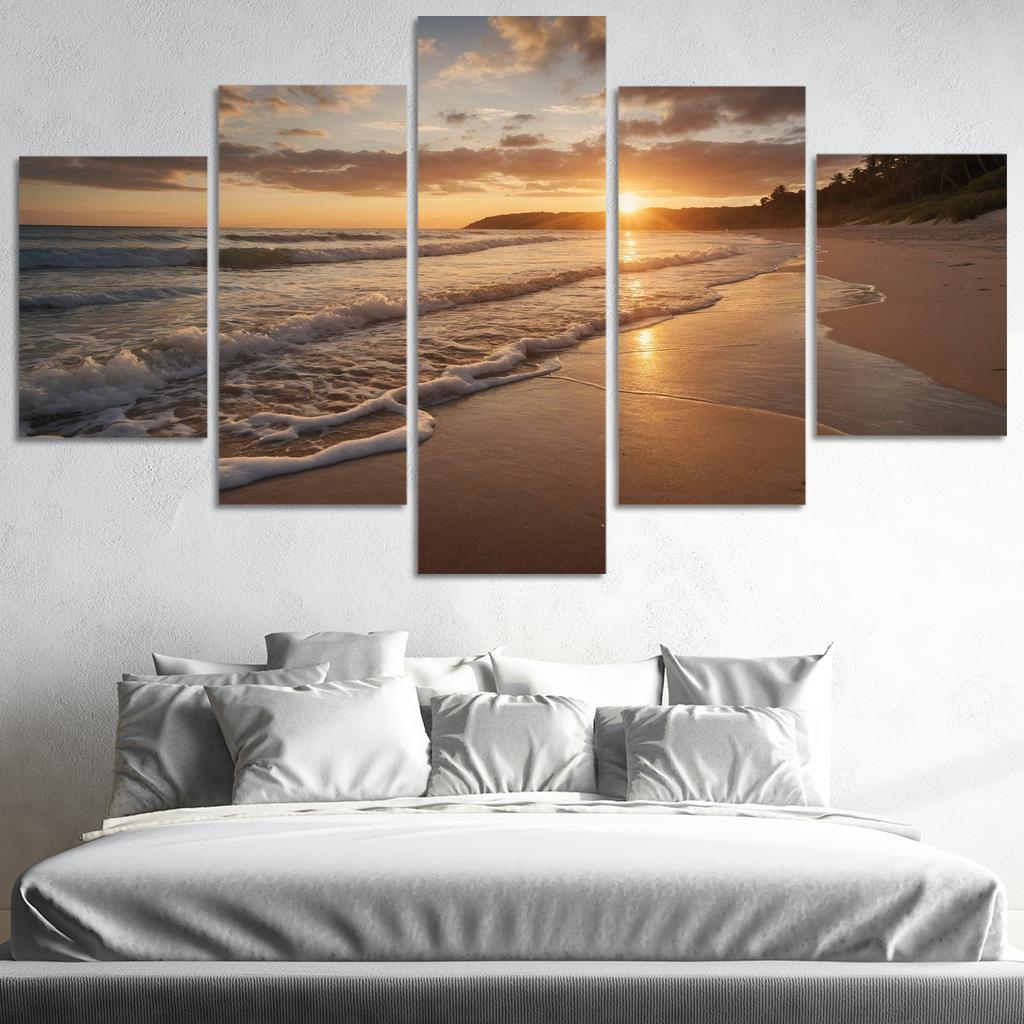 The Golden Shores Of Sunset Beach Art Trends