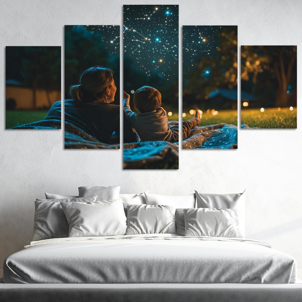 Starlit Moments A Mothers Nighttime Love Custom Paintings Frame