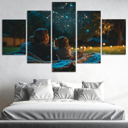 Starlit Moments A Mothers Nighttime Love Custom Paintings Frame