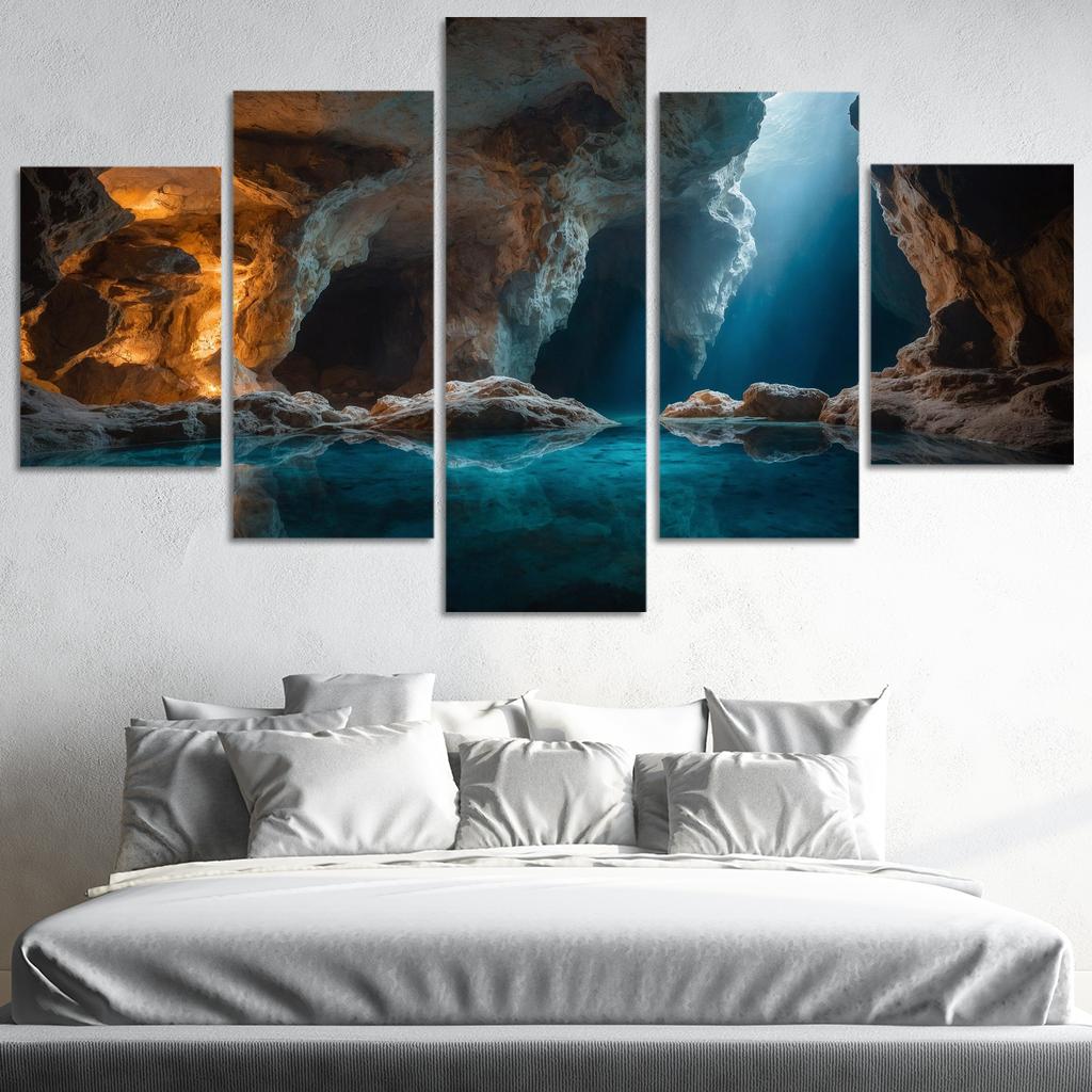 The Crystal Caves Of Misty Hollow Modern Paintings Frame
