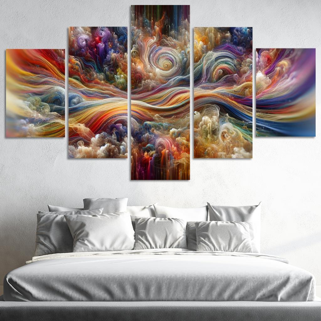 Timeless Threads of Memory 5 Piece HD Canvas Wall Art-Original Frame