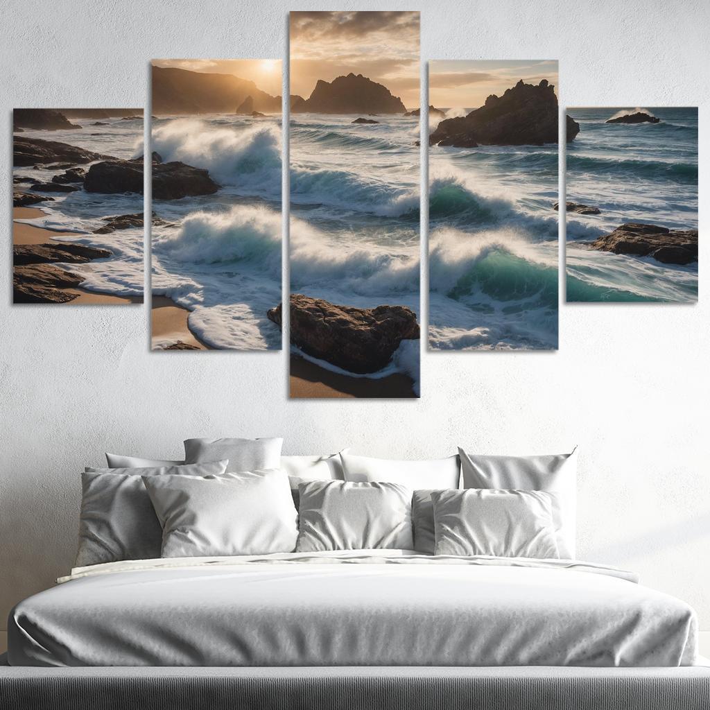 Majestic Tides Of Silver Coast Art Trends