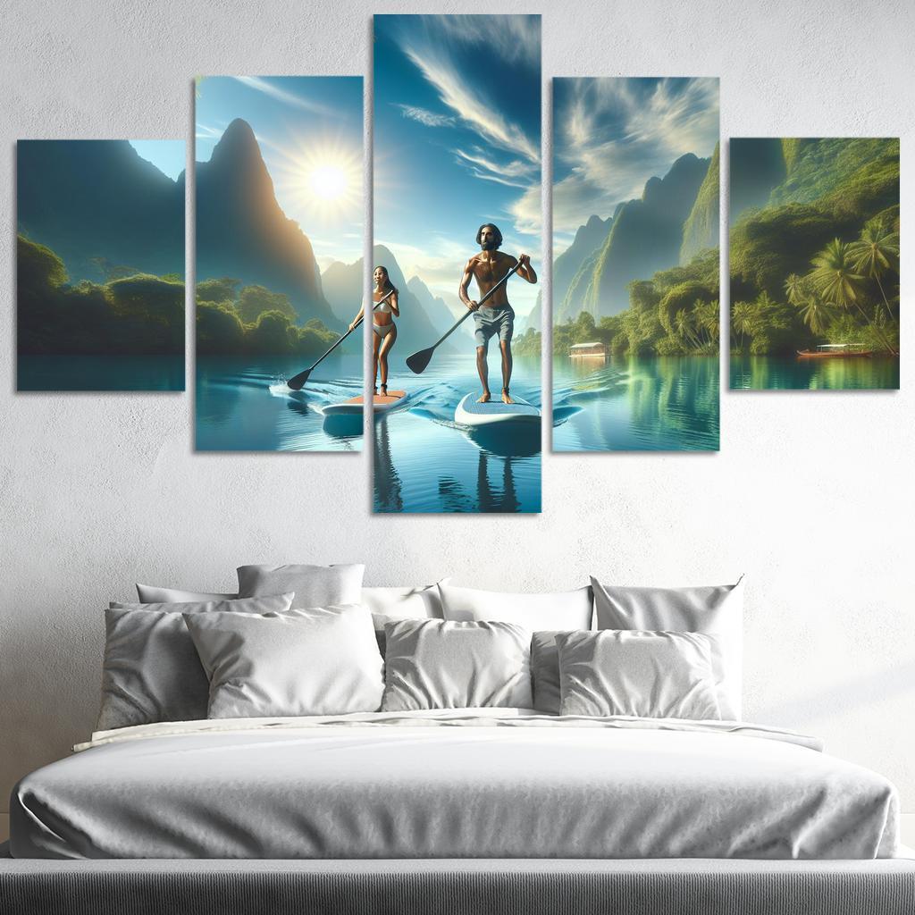 Calm Waters Paddleboarding Retreat Multi-panel Paintings