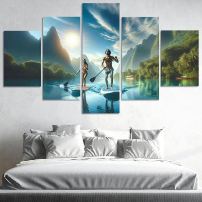 Calm Waters Paddleboarding Retreat Multi-panel Paintings