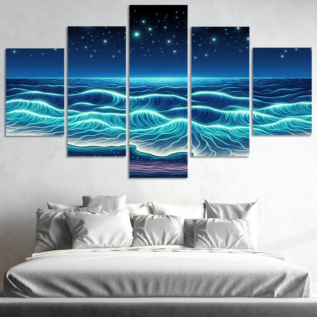 Glowing Waters Nighttime Enchantment Custom Paintings Frame