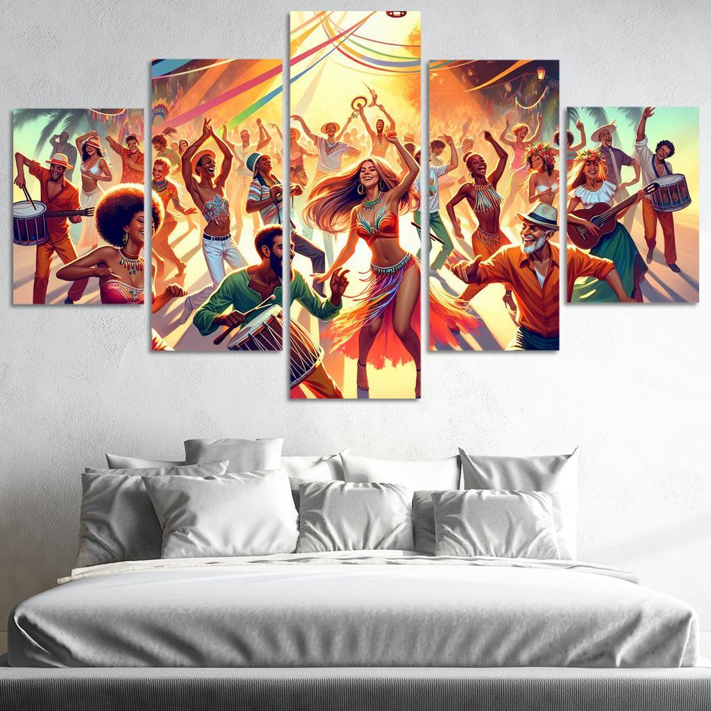 Samba De Roda The Circle Of Rhythm Modern Paintings Frame