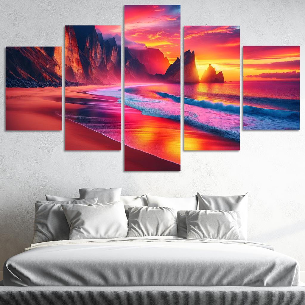 Sunset Viewpoint Spectacular Coastal Vistas Abstract Paintings Frame