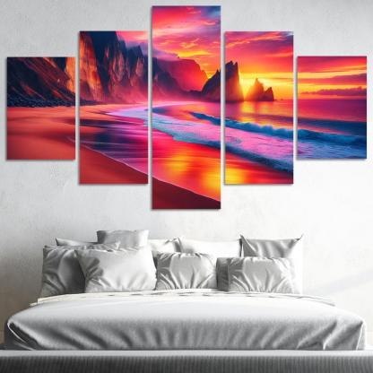 Sunset Viewpoint Spectacular Coastal Vistas Abstract Paintings Frame