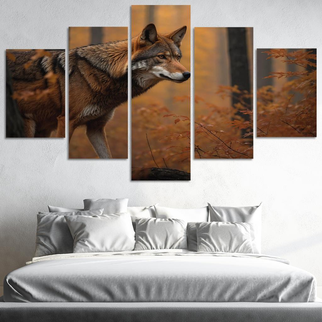 The Rare Red Wolf Shadow Of The Southeastern Forests Modern Paintings Frame