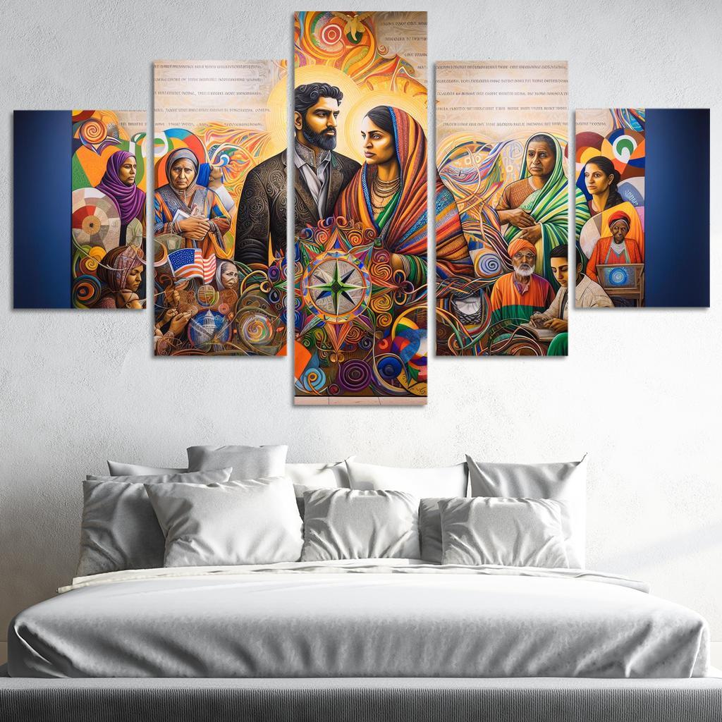 Breaking Boundaries The Journey Of Immigration Multi-panel Paintings