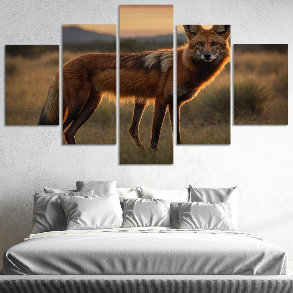 The Graceful Maned Wolf The Red Fox Of South America Oil Paintings Frame