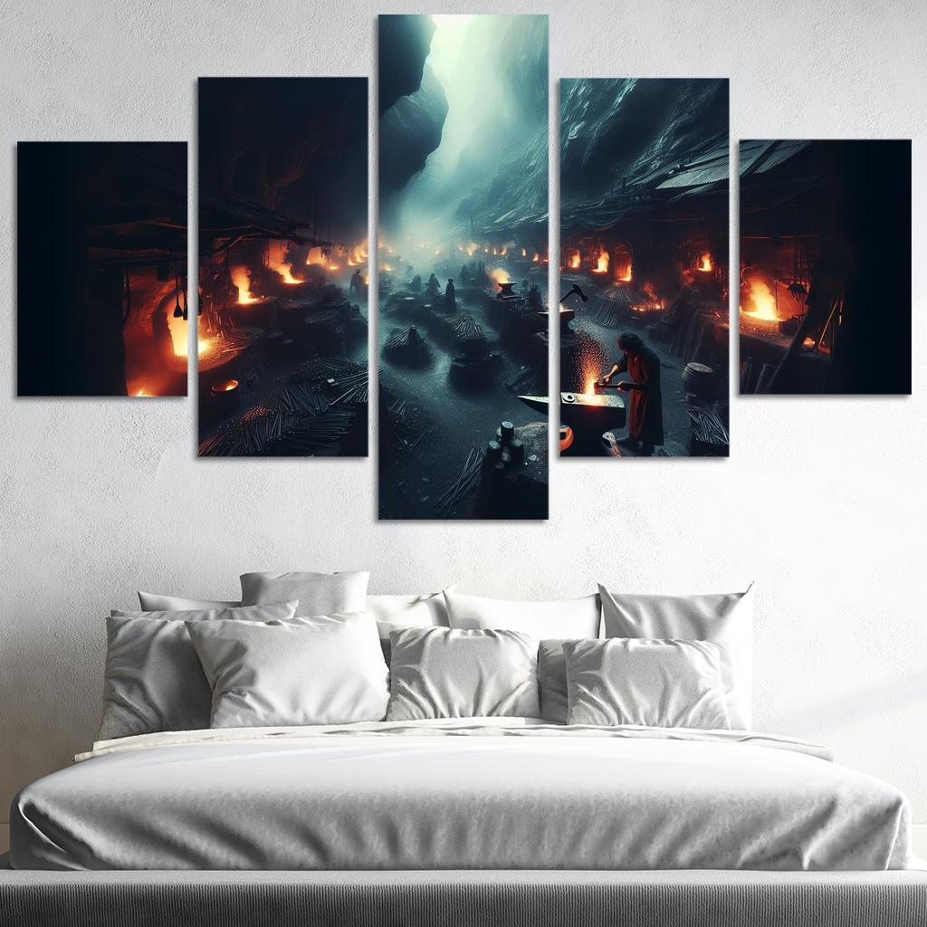The Shadow Forge 5 Piece HD Canvas Wall Art-Original Frame
