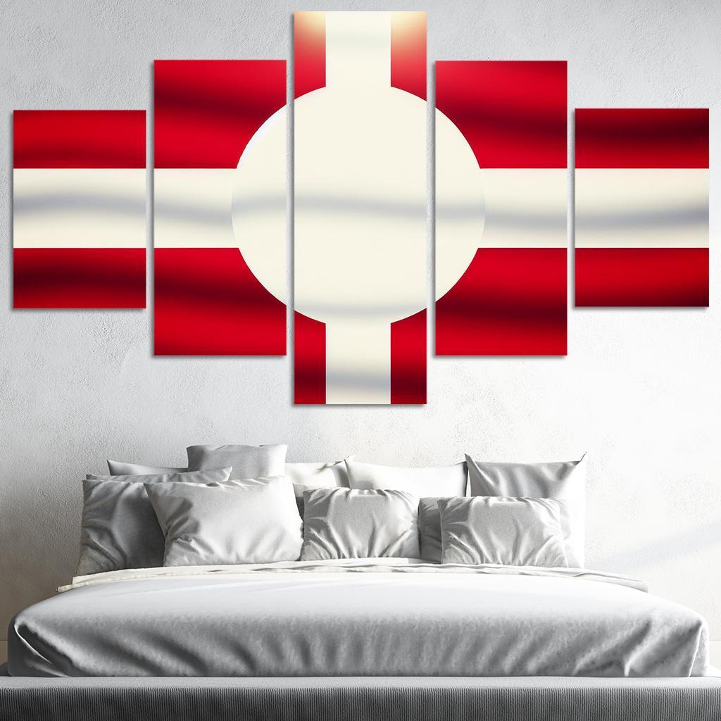 Emblem of the Arctic The Flag of Greenland 5 Piece HD Canvas Wall Art-Original Frame