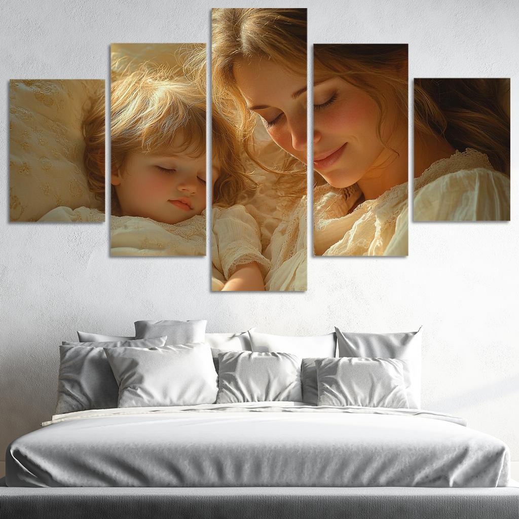 The Art Of Nurture A Mothers Gentle Touch Custom Paintings Frame