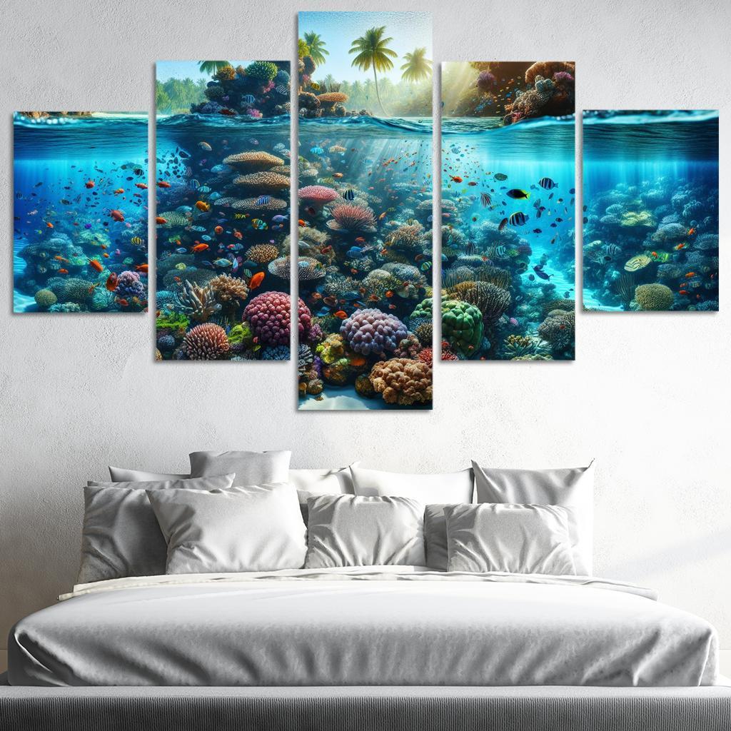 Coral Reef Escape An Underwater Wonderland Canvas Paintings Frame