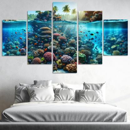 Coral Reef Escape An Underwater Wonderland Canvas Paintings Frame
