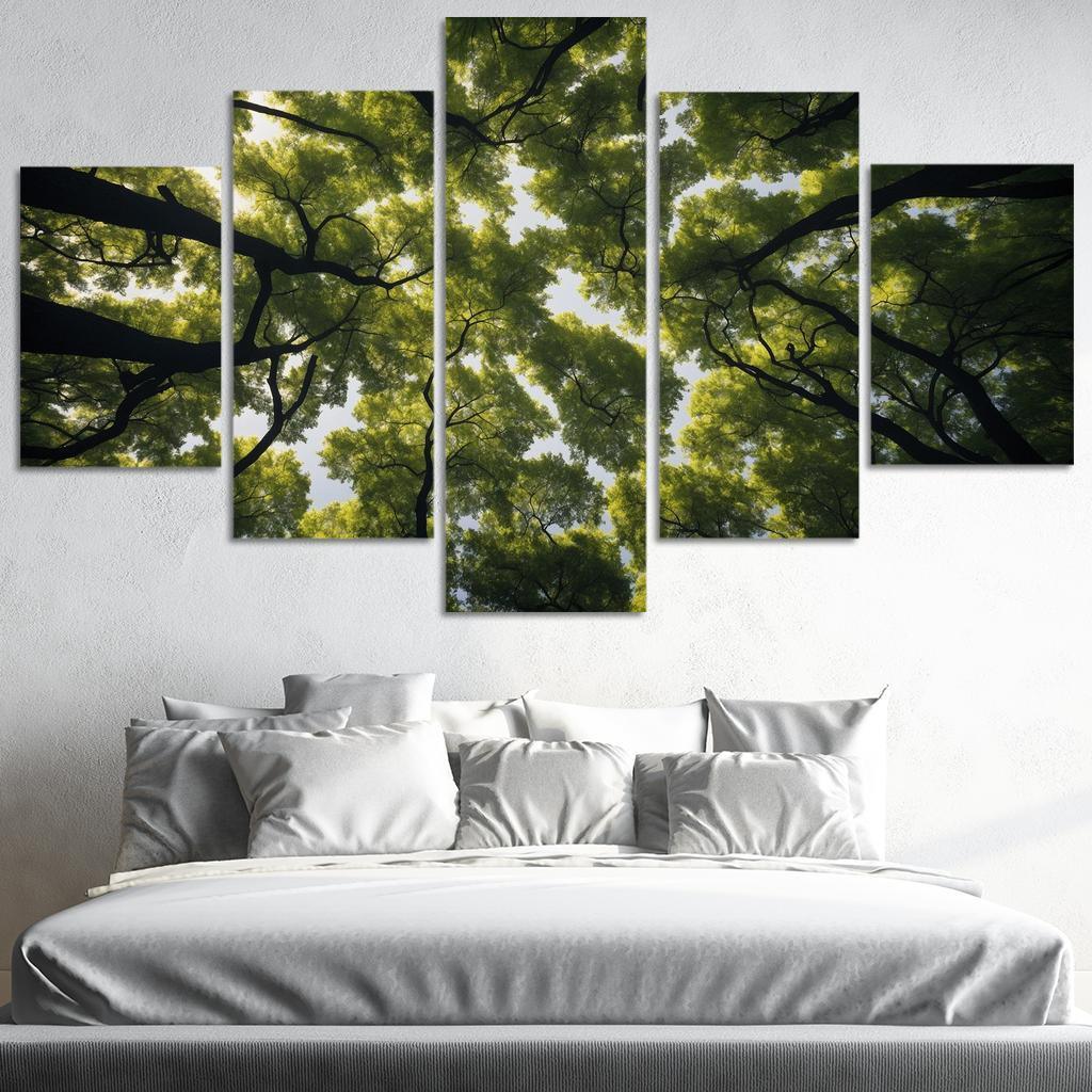 The Ethereal Splendor Of Treetop Canopies Oil Paintings Frame