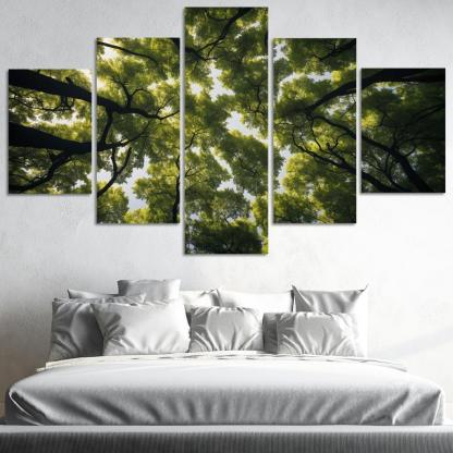 The Ethereal Splendor Of Treetop Canopies Oil Paintings Frame