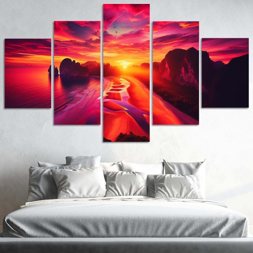 Sun-kissed Bluffs Scenic Lookout Custom Paintings Frame