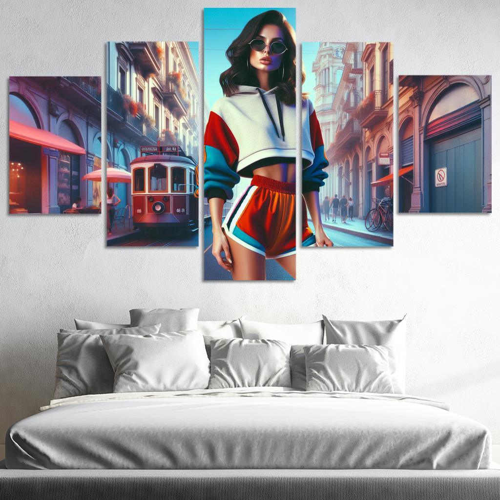 Retro Sport Vintage Athletic Wear Multi-panel Paintings