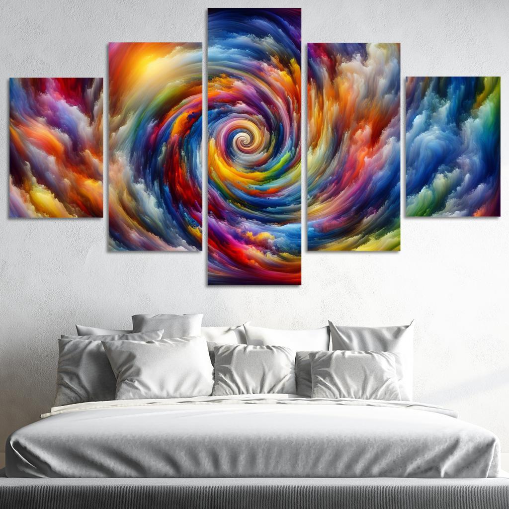 Whirlwind of Emotions 5 Piece HD Canvas Wall Art-Original Frame