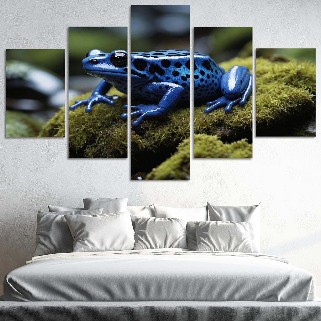 The Striking Blue Poison Dart Frog Multi-panel Paintings