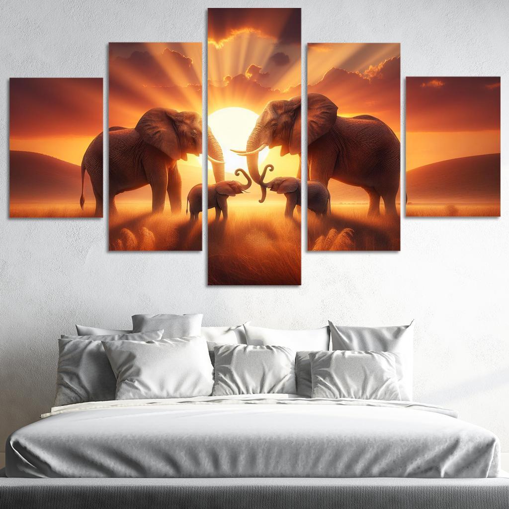 The Secrets of Elephant Communication 5 Piece HD Canvas Wall Art-Original Frame