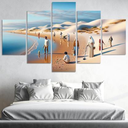 Beachcomber's Cove Treasure Hunting By The Sea Custom Paintings Frame