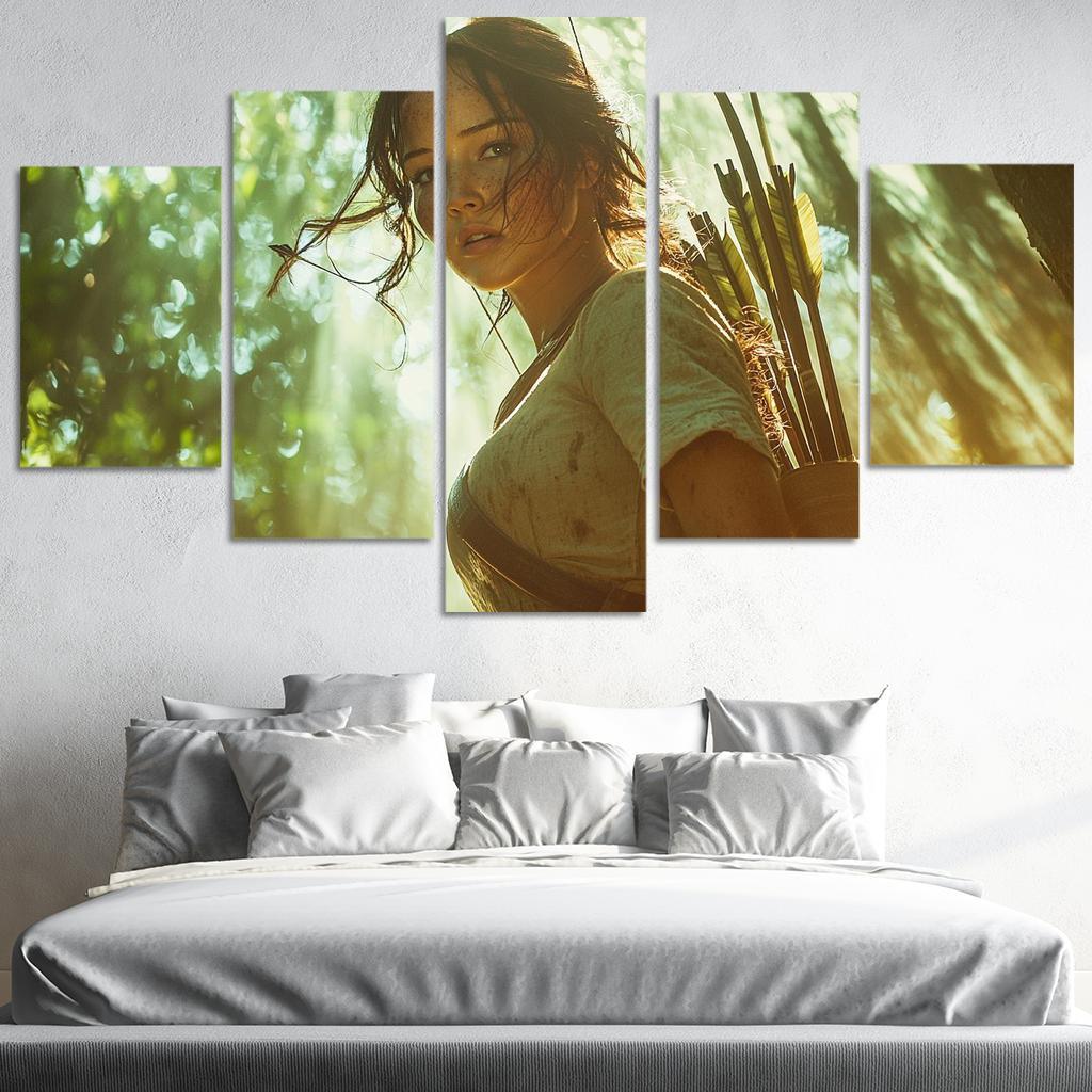 Jennifer Lawrence Fearless In The Hunger Games Arena Framed Paintings