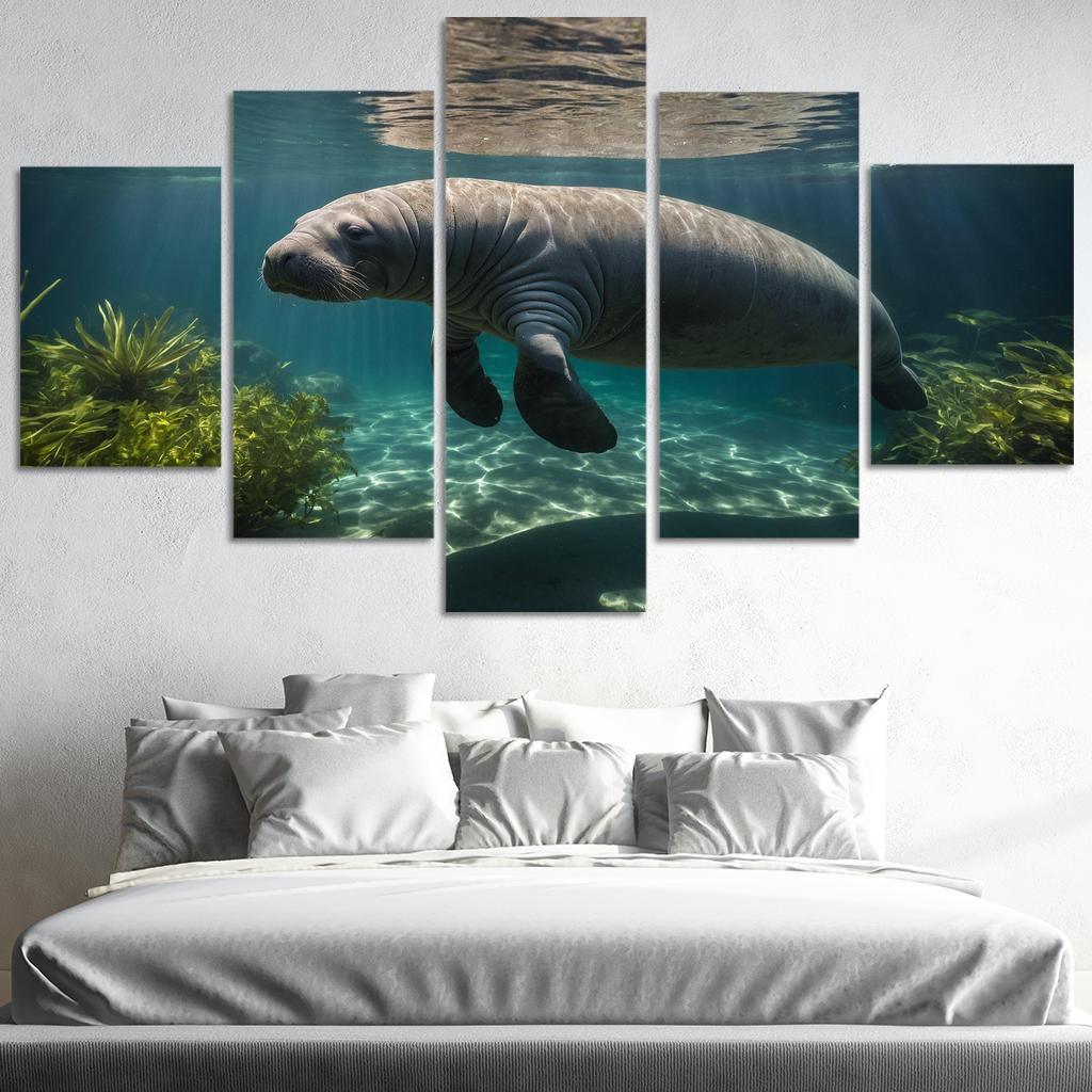 The Mysterious Manatee Gentle Giant Of The Waters Modern Paintings Frame