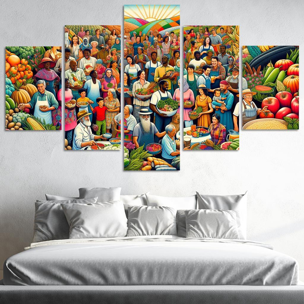 Food For Thought Advocacy For Food Security Multi-panel Paintings