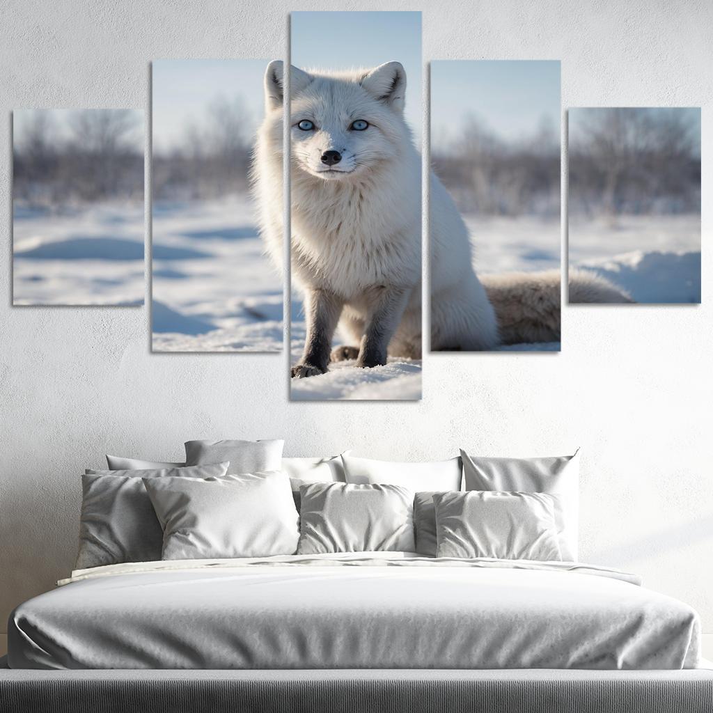 The Elusive Arctic Fox In Winter Wonderland Canvas Paintings Frame