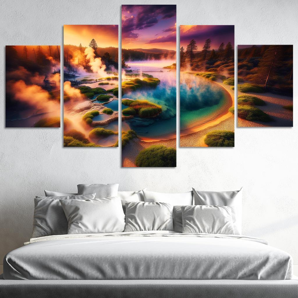 Serene Springs Natural Hot Springs Beach Custom Paintings Frame