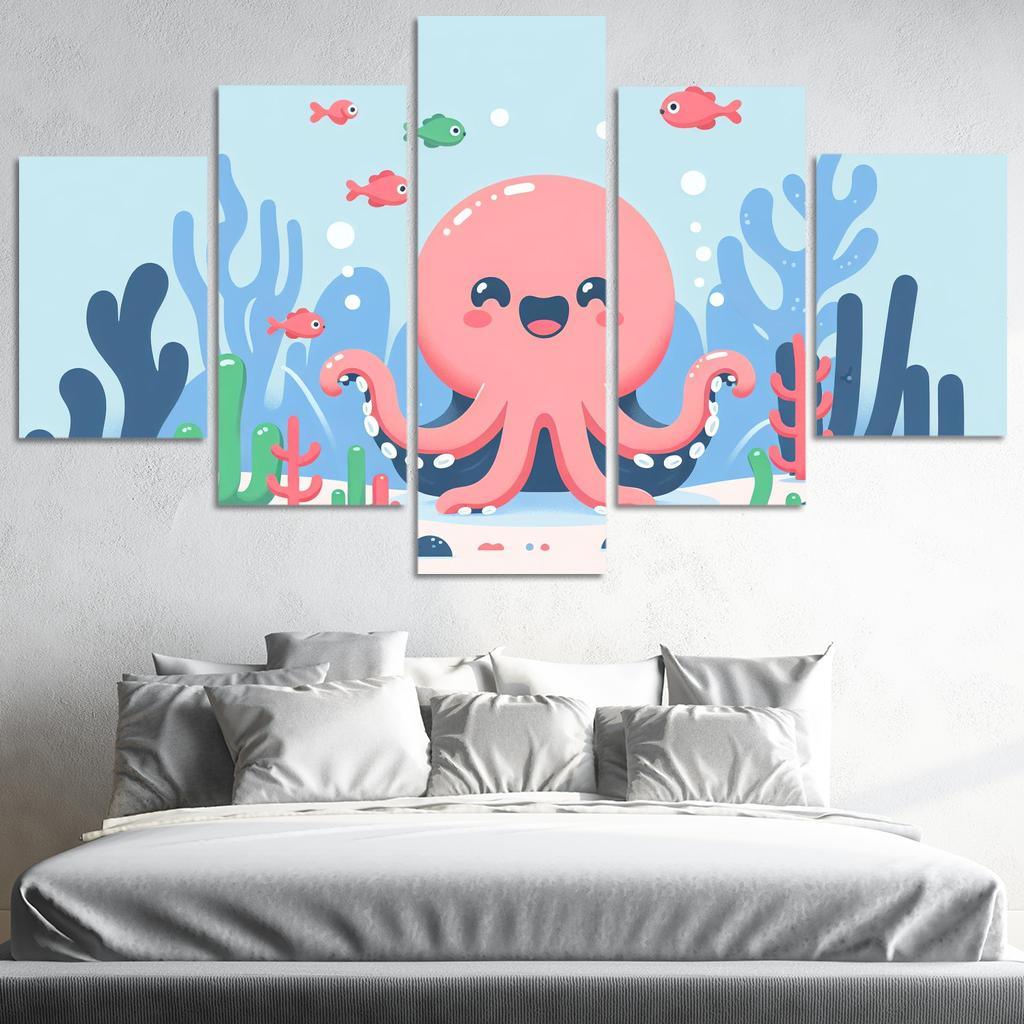Adventurous Octopus Modern Paintings Frame