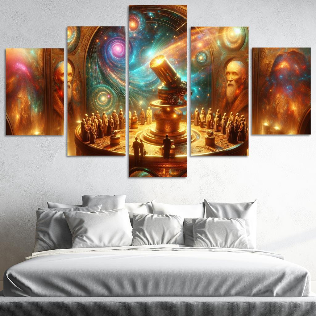 The Timeless Observatory 5 Piece HD Canvas Wall Art-Original Frame
