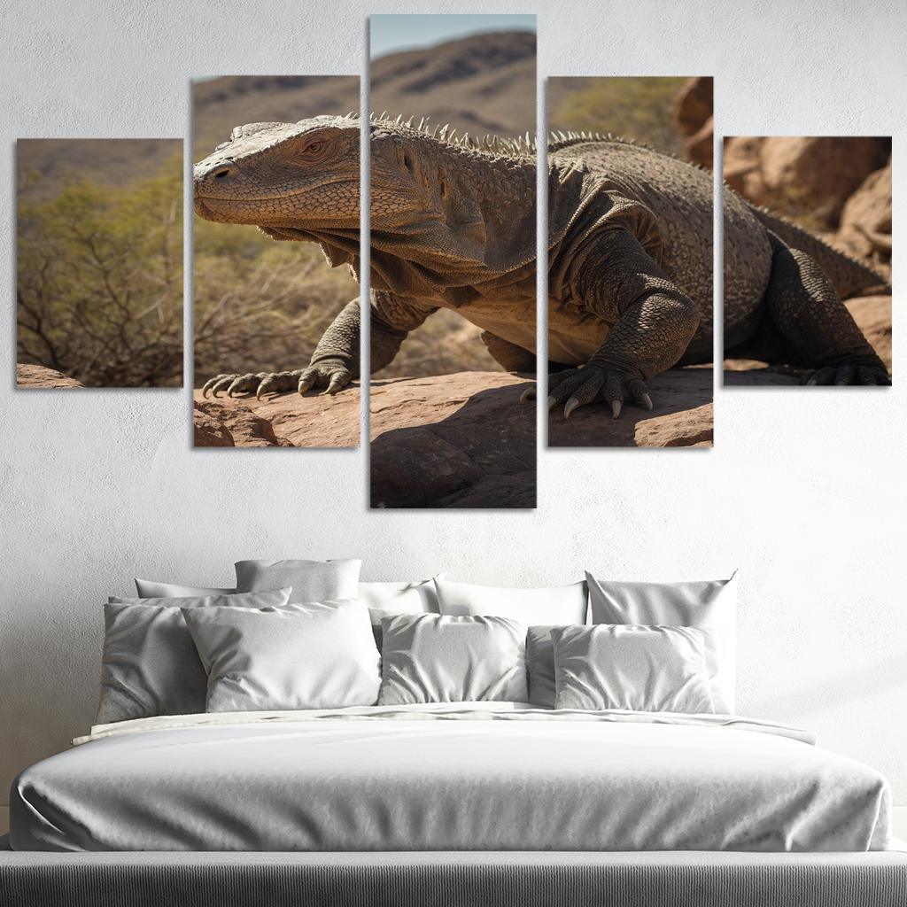 The Powerful Komodo Dragon Apex Predator Of The Islands Modern Paintings Frame