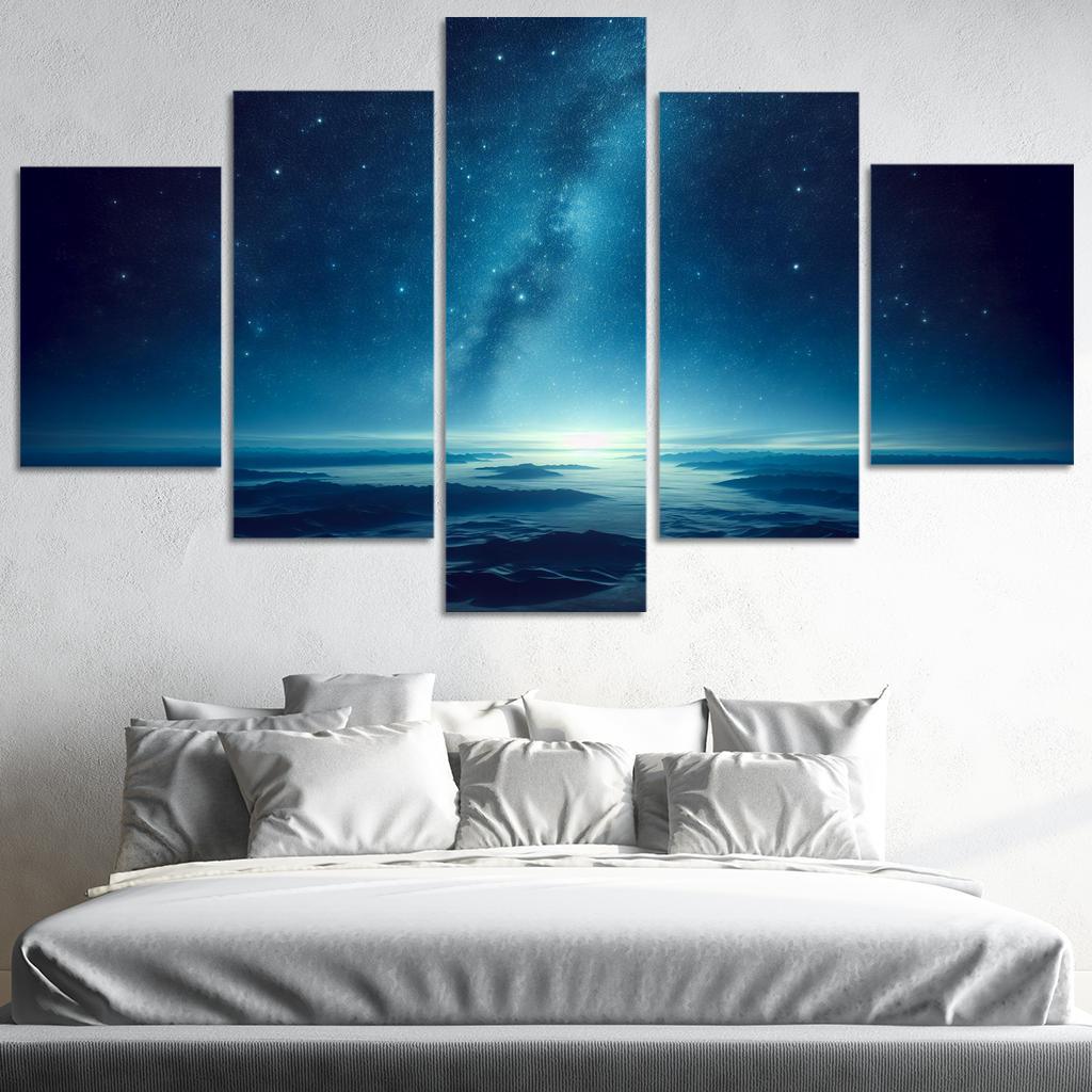 The Tranquil Skies Of Starlit Night Custom Paintings Frame