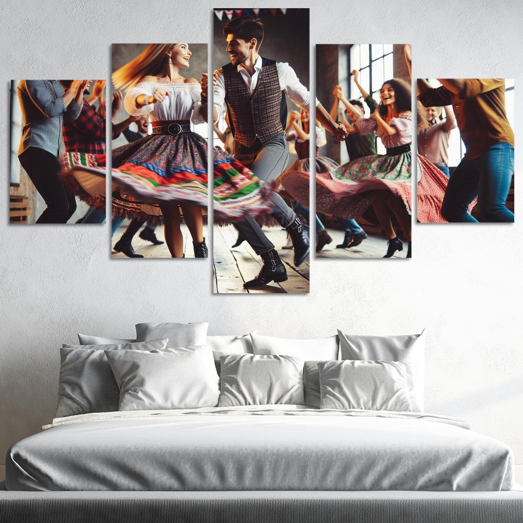 Polka The Dance Of Joy And Tradition Modern Paintings Frame
