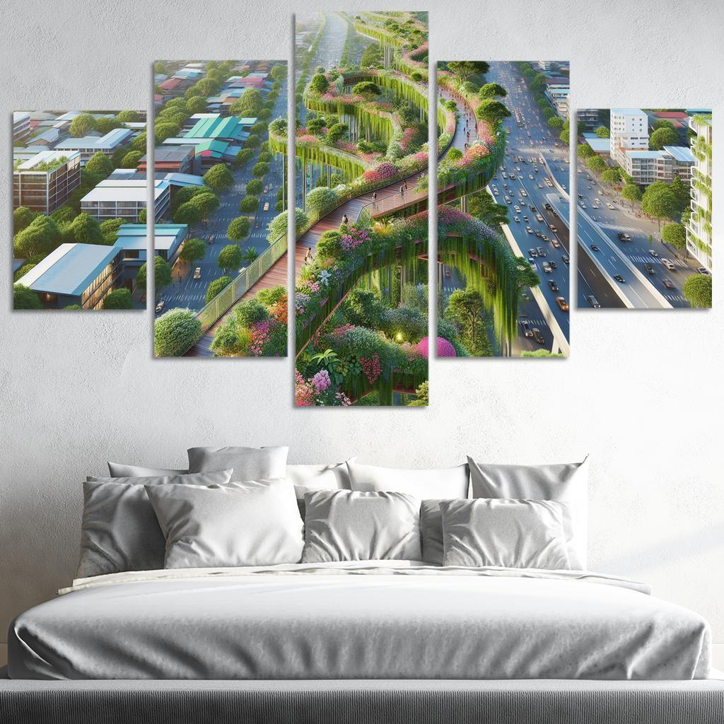 Elevated Green Walkways Custom Paintings Frame