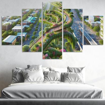Elevated Green Walkways Custom Paintings Frame