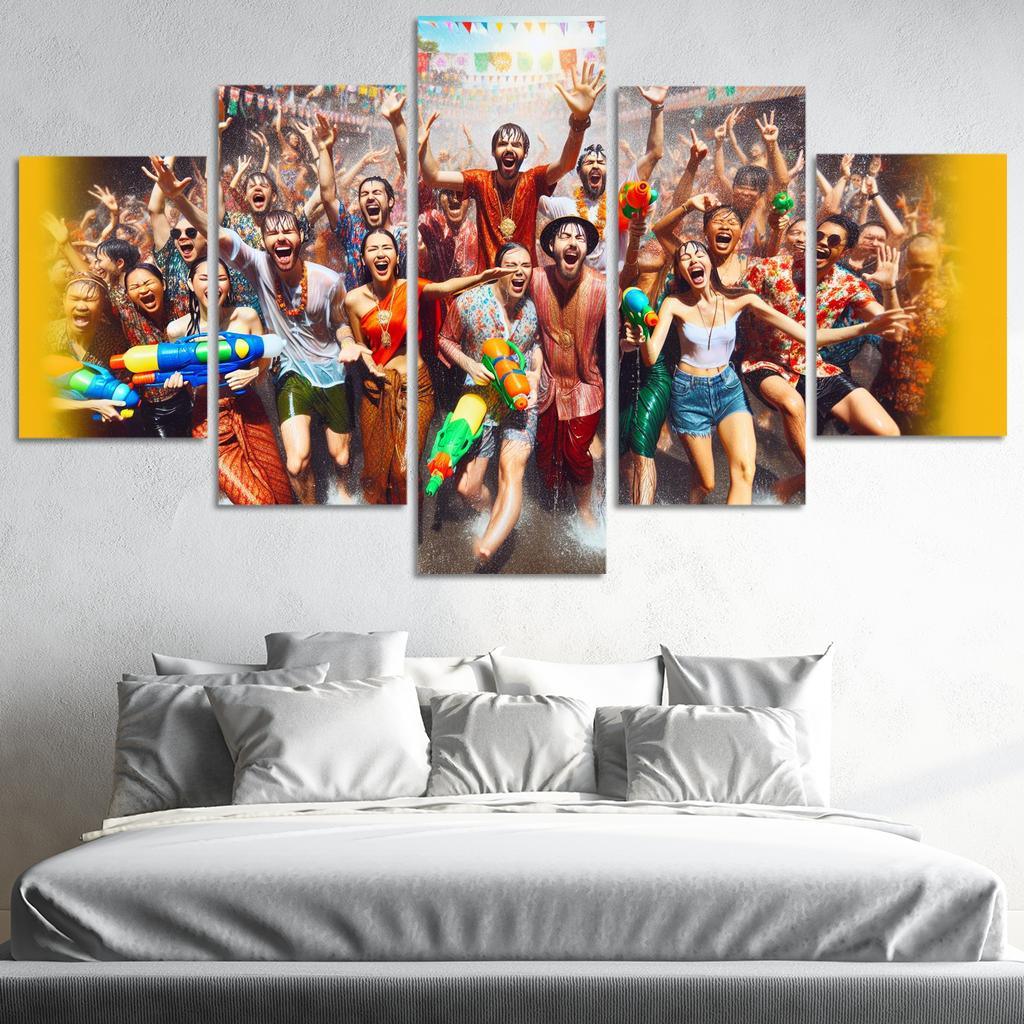 Songkran Festival Canvas Paintings Frame