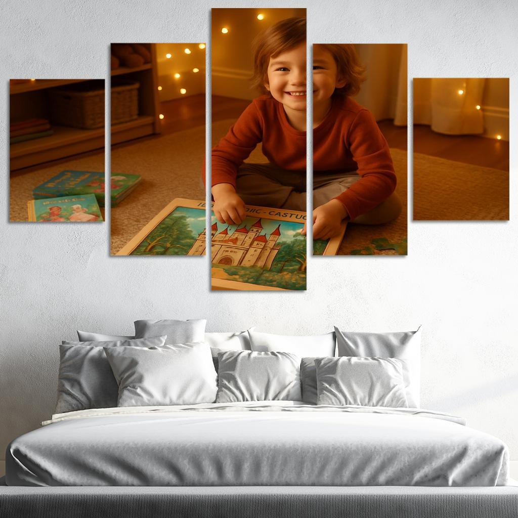 Fairy Tale Castle Puzzle Board Oil Paintings Frame