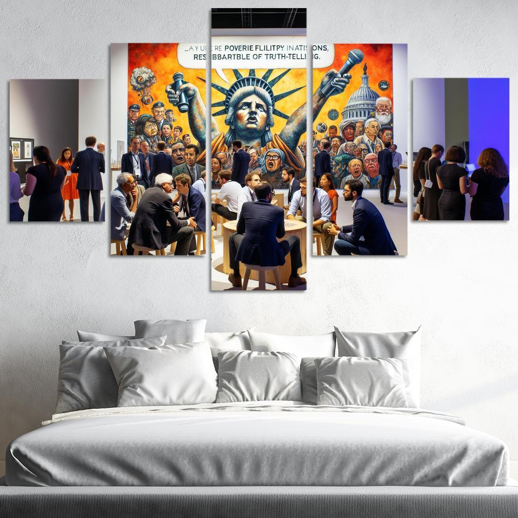 Reflections Of Truth Art For Journalism And Free Expression Multi-panel Paintings