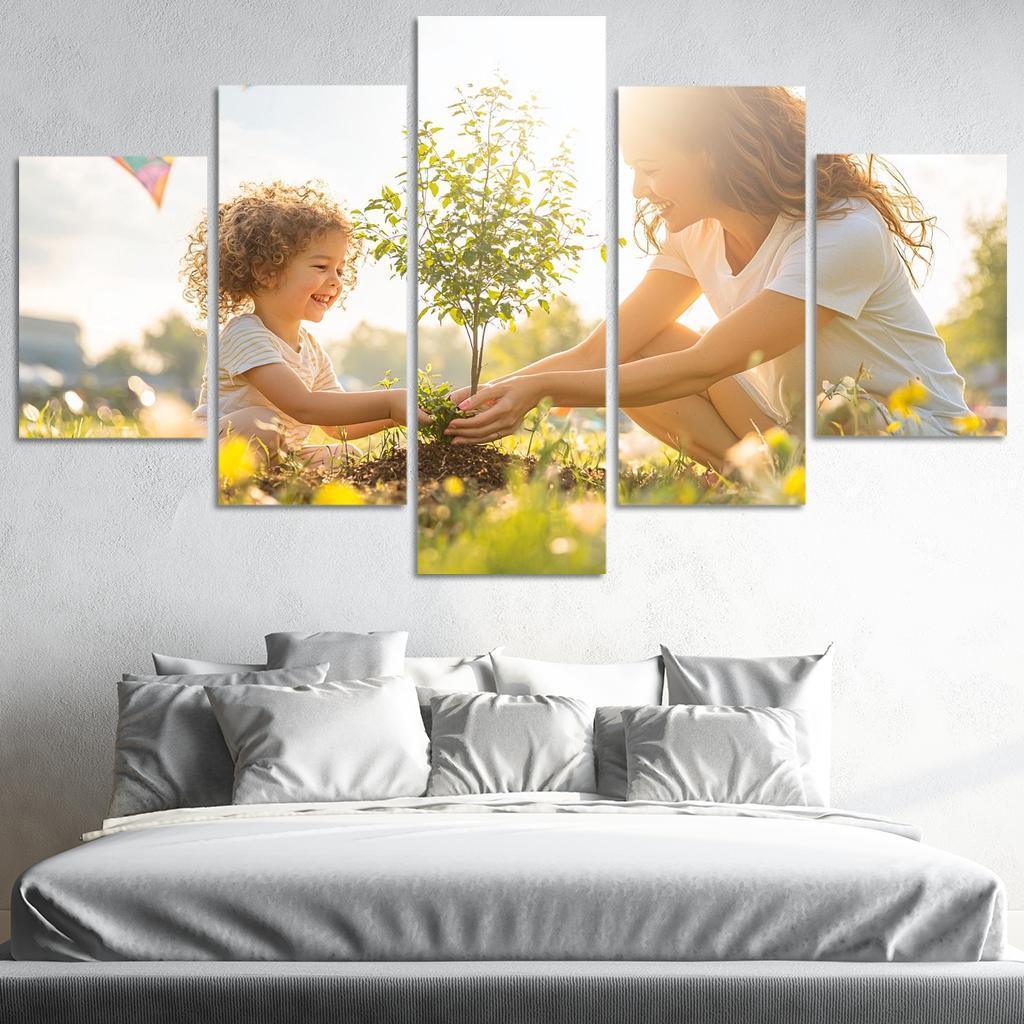 Chasing Dreams Together A Mother's Guidance Canvas Paintings Frame